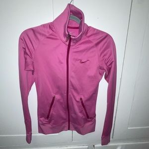 Pink Nike dri fit running zip jacket